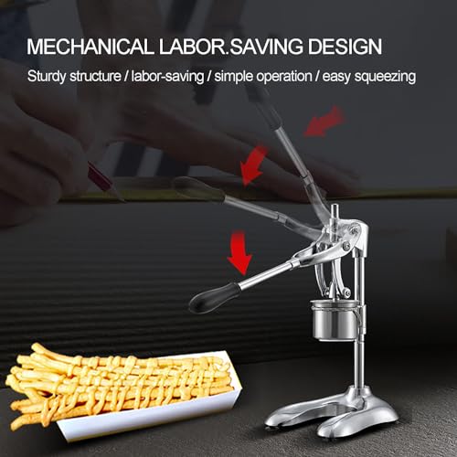 Macchina manuale per patatine fritte con cestello per friggere, estrusore in acciaio inox per patatine fritte fatte in casa, gadget da cucina per snack croccanti
