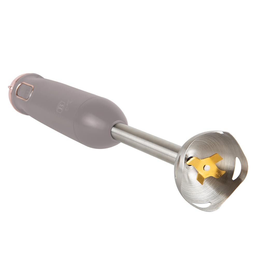 Berlinger Haus Batidora de Mano 6 en 1, 800W, Control de Velocidad Variable, Cuchilla de Titanio, Accesorios Incluidos, Acero Inoxidable, Color Taupe Mate