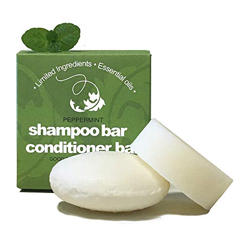 Whiff Shampoo Bar and Conditioner Bar, Peppermint Essential Oil: Limited Ingredients, Product of