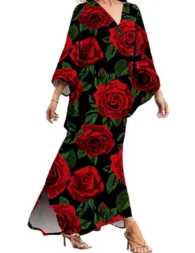 MAKABO Kaftan for Women Dress V Neck Short Sleeve Beach Vacation Bikini Swimsuit Cover Ups Loungewear for Summer