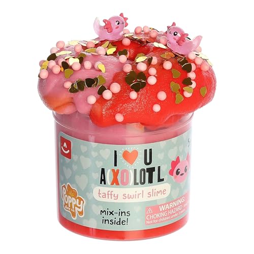 Aurora® Toys Gooey Poppy Slime Co.™ I U Axolotl Slime Toy - Sensory Play for Fun Playdates - for Kids 5+ Years, Adults, and Parents - Pink 11.3 oz