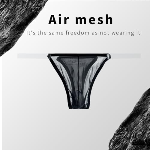 Men’s Transparent Thong Underwear - Sheer Waistband & Mesh Ventilation4