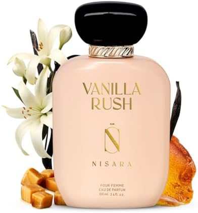 Nisara Vanilla Rush Perfume for woman 100 ml Long Lasting smell Ambery Vanilla Perfume with Orchid,Caramel, Amber, Musk, Patchouli | Eau De Parfum Spray - 100ml