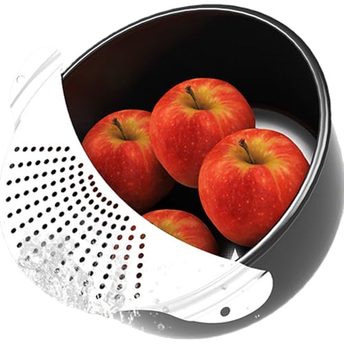 katmerio Nudelsieb - Abgiesshilfe für Töpfe und Pfannen bis Ø 26 cm, Abtropfsieb, Stabiles...