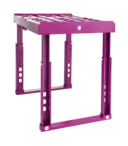 Image of Locker Shelf. Adjustable Height 9 3 /4 inch to 14 inch and Width 8 inch to 12 1 /2 inch. Stackable and Heavy Duty. Holds 40 lbs. per Shelf (Single, Magenta)