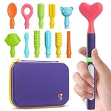 Special Supplies Buzz Buddy Oral Motor Stimulation kit with 12 Soft Textured Interchangeable Heads, Calm Sensory Needs, Support Speech, and Stimulate Self Feeding, Gentle Vibrations