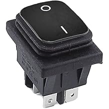 KCD4 Waterproof Switch Rocker Switch Power Switch 2 Position/3 Position 6 Pins Reset or self-Locking 16A 250VAC/20A 125VAC Color ON- Off Black