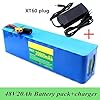 E-Bike Battery 48V 20Ah Lithium-Ion Pack with Built-in BMS for 1000W Motor Electric Bicycle, Includes Charge XT60 Plug #1