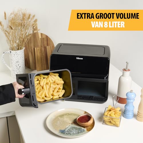 Tristar digitale airfryer FR-9040-2x4 L - 2 kg friet - 8 programma's of handmatige instellingen - dubbele mand met patrijspoorten - Afbeelding 5