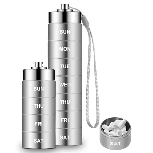 Pilulier de voyage métallique pour éviter l'oubli de pilules et capsules
