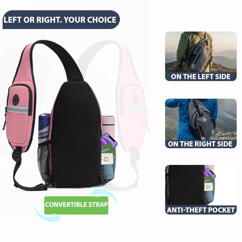 Mochila tipo sling para mujer y hombre, bolsa cruzada para viaje miniatura 6