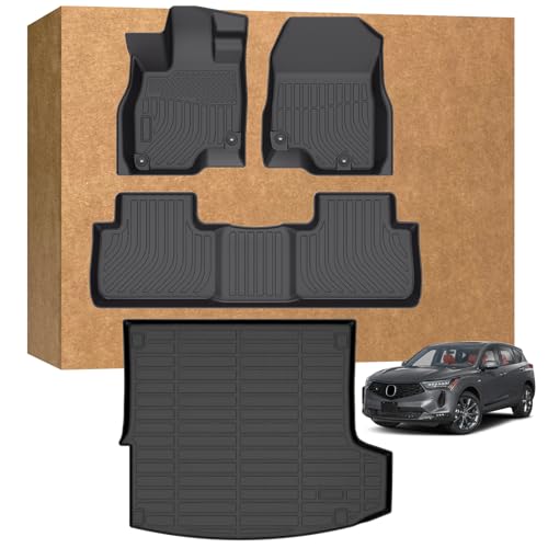 Floor Mats for Acura RDX 2019-2025, TPE Waterproof Non-Slip All Weather Protection Custom, Floor Mats & Cargo Liner for Acura RDX 2019 2020 2021 2022 2023 2024 2025