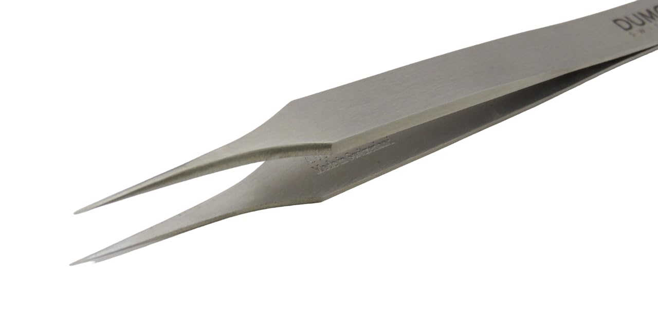 Dumont Precision Tweezers for Watchmaking Precision Mechanics, Jewellery, Stainless Steel 02, Polished Finish, Swiss Made (No. 4) - Image 2