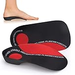 3/4 High Arch Support Shoe Inserts Insoles for Women and Men, Orthotic Insoles Support for Plantar Fasciitis, Flat Feet, Over-Pronation, Heel Pain, Heel Spur (5-8.5 UK Red&Black