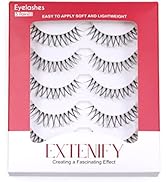 EXTENIFY Korean Lashes with Clear Band Lashes Looks Like Eyelash Extensions C Curl Strip False Ey...