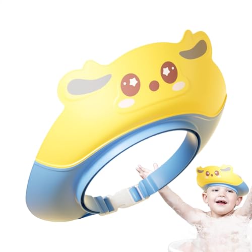 Yidueace Gorro de silicona para lavar el pelo del bebé, gorro de ducha, protector de baño, visera de lavado, sombreros de ducha de dibujos animados, protección para los ojos y los oídos, herramientas