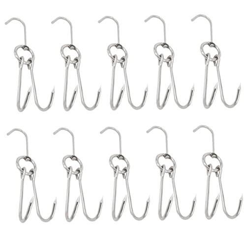 DOITOOL 10pezzi Ganci in Acciaio Resistenti Per Appendere La Carne Pancetta e Prosciutto Ganci Per Design Due (3mm Piccolo Anello 23cm)