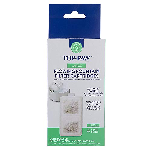 TOP PAW Dog Flowing Fountain Filter Cartridges 4 Pack (Large)