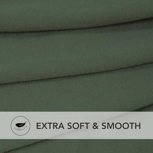 Image of PureFit Super Stretch Form Fit Square Ottoman Cover Rectangle - Ottoman Slipcovers for Foot Stool & Folding Storage Furniture for Living Room with Nonslip Elastic Bottom (Medium-XL, Grayish Green)