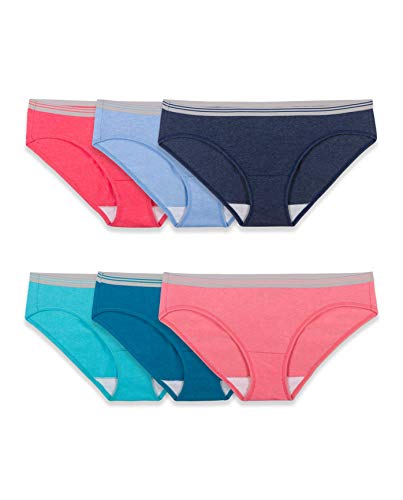 Culottes Hipster Low-Rise Extensibles Fruit of The Loom Lot de 6 Sous-vêtements Coton Respirant