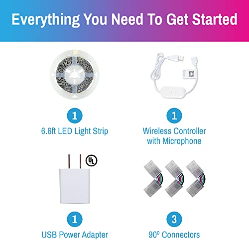 Cinta de luz LED RGB con control smart USB 6.6 pies miniatura 2
