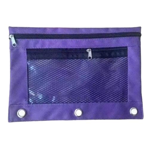 Ufficio Sacchetto di Immagazzinaggio Matita di Mesh Finestre Zip Cancelleria di per Matite Grande M viola