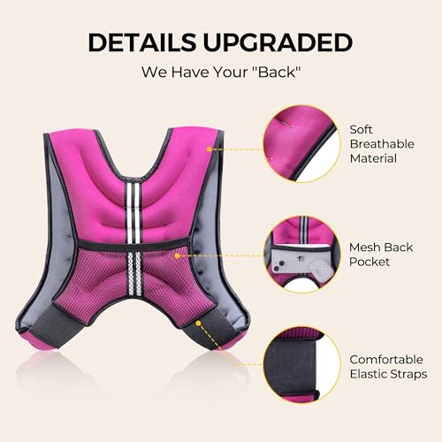 Image of PACEARTH Weighted Vest,6lb /8lb /10lb /12lb /16lb /20lb /25lb /30lb Weight Vest with Reflective Stripe, Body Weight Vests for Women, Men, Weight Loss Workout, Strength Training, Running, Walking, Jogging