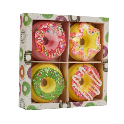 Beatifufu Doughnut Shape Spa Salt Balls 4 Pack Bath Relaxing Bathing Bubble Balls Random Style