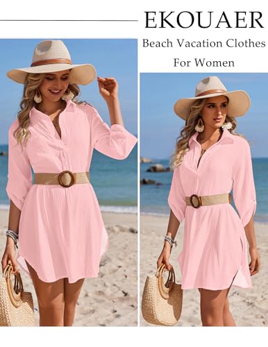 Image of Ekouaer Swimsuit Coverup for Women Bathing Suit Cover Up 2026 Summer Beach Vacation Outfits