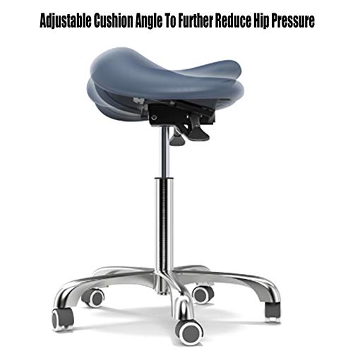 Master Massage Berkeley™ Ergonomisch Sattelhocker Rollhocker im Split-Seat-Stil Höhenverstellbar mit Zwei Kippoptionen Königsblau
