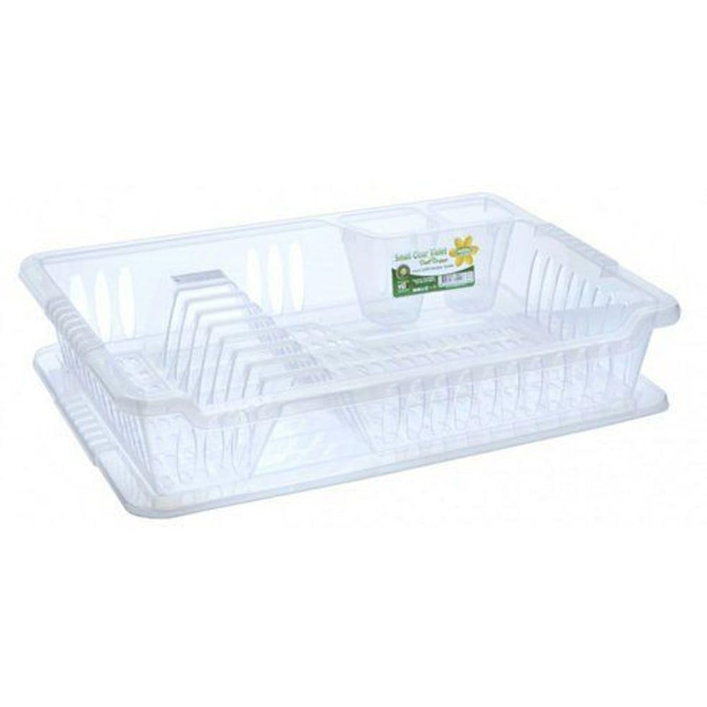 Hobby Life Transparent, Transparent Hobby Clear Medium Plastic Dish Drainer Plate And Cutlery Rack With Drip Tray