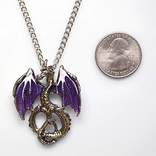 Mystical Purple Dragon Medieval Renaissance Pendant Necklace #TOP7