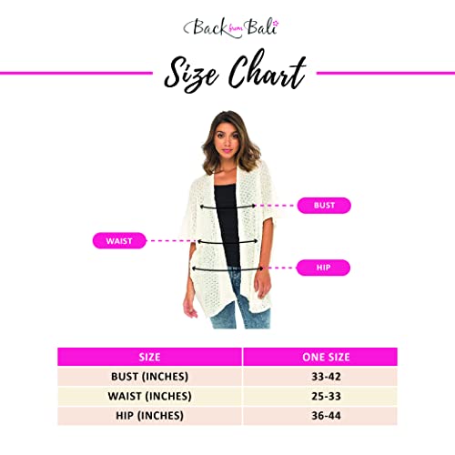 Back From Bali Womens Long Shrug Cotton Cardigan Sweater, Open Front Short Sleeve for Dresses, Pants4