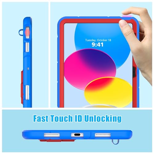 Coque iPad 10e génération antichoc WESZZ avec coins renforcés bleu - 2