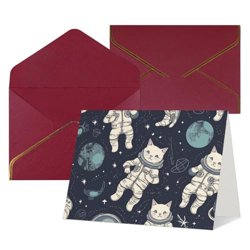 Cartes de vœux originales chat astronaute pour célébrer les anniversaires en famille