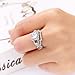 Lzz 925 Sterling Silver White Topaz Princess Square Cut Cubic Zirconia Ring Set Fashion Lady Halo Ring Wedding Jewelry Size 6-10 (US code 9)