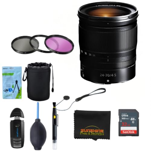 Image of Nikon NIKKOR Z 24-70mm f/4 S Zoom Lens for Z-Mount Mirrorless Cameras (Renewed) (Lens w/Sunshine Advanced Accessories Bundle)