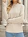ZESICA Women's Fall 2025 Turtleneck Batwing Long Sleeve Ribbed Knit Casual Soft Pullover Sweater Jumper Top,Apricot,Medium