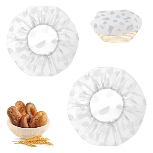 Dewocke Lot de 2 Feuille De Fermentation Du Pain, Couvre-bols Réutilisables, Couvercle Alimentaire élastique, Housses de Protection pour Panier de Fermentation, Bread Couvre Bols, pour Pain,Pâtisserie