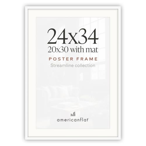 Americanflat Posterrahmen mit poliertem Plexiglas, 61 x 86 cm, als 50 x 76 cm mit Passepartout oder 61 x 86 cm ohne Passepartout… – Ansicht 1