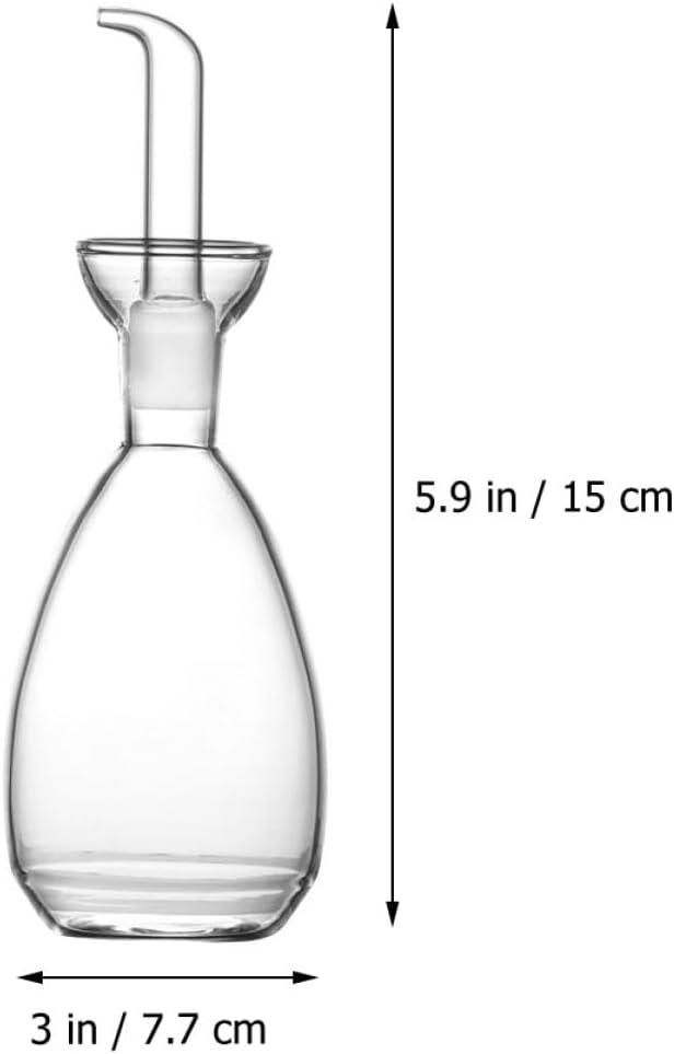 Toyvian Oil Dispenser Bottle with Spout Transparent Oil Cruet for Kitchen Vinegar Dispenser for Salad Dressing Soy Sauce Cooking Wine Syrup 5.90 X 3.03 X 3.03 in