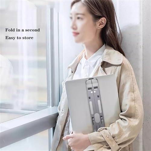 Support pour ordinateur portable de bureau en aluminium gris argenté réglable - 7