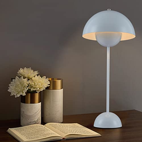 Soutas Modern Mushroom Table Lamp 3 Color Adjustable Led Table Lamp With White Dome Shade Nordic Minimalist Beside Reading Lamp For Bedroom Study Office (White) #TOP3