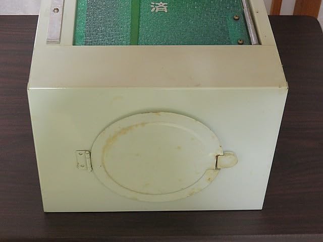 希少昭和レトロ床屋消毒済タオル入れキャビネットスチール壁掛けレア