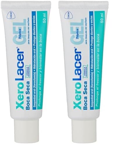 LACER XERO - Gel Tópico 50 ml, Gel Dental, Alivio de la Sequedad Oral, Refresca la Boca, Remineraliza el Esmalte, Refuerza las Encías, Reequilibra la Flora Bacteriana (Paquete de 2)