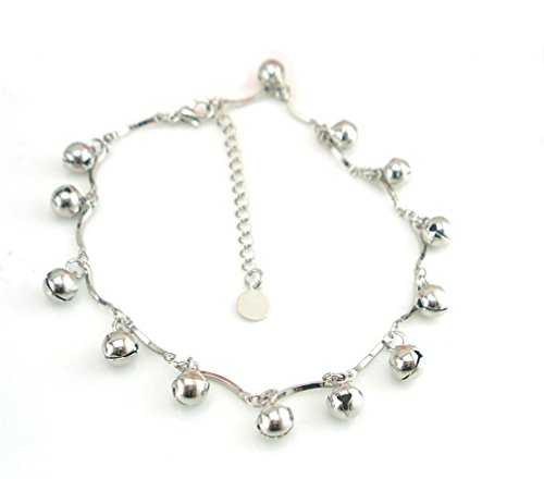 Boowhol Unisex Glocke Freundschaft Fußkettchen Fußkette Armbänder Verstellbar 925 Sterling Silber (Fußkette) Cover