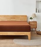 Alazuria Queen Size Fitted Sheet Only - 12" to 16" Deep Pockets - Ultra Soft & Breathable Bed Sheet - Hotel Quality Mattress Sheets (80" X 60", Clay Terracotta)