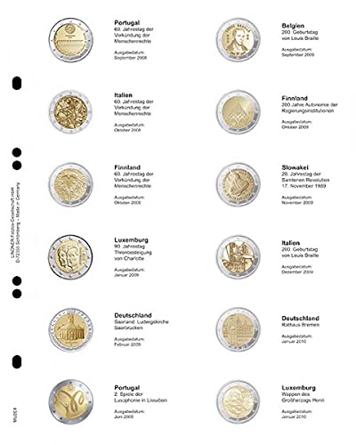 Organizador de Monedas 2 Euros Portugal 2008 Luxemburgo 2010 Sistema Lindner