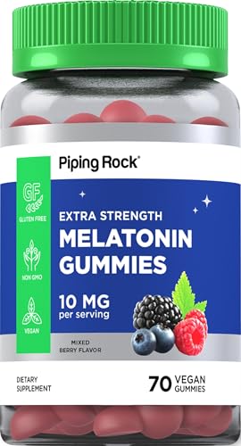 Piping Rock Melatonin Gummies 10mg | 70 Count | Berry Flavor Supplement