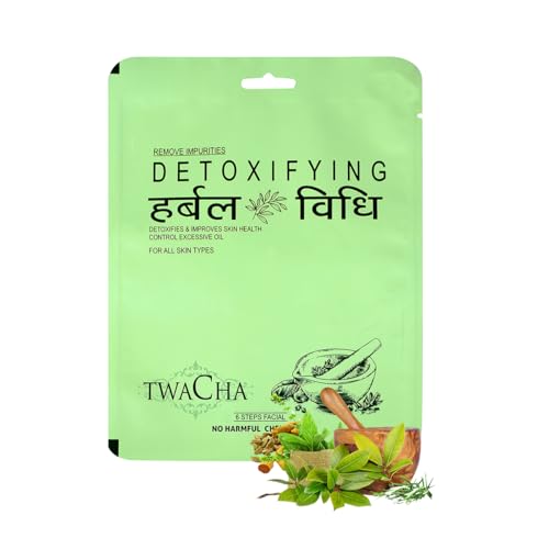 Image of Twacha Herbal Vidhi Detoxifying Facial Kit | Removes Impurities , Deeply Cleanses the Skin , Improves Glow & Keep Skin Healthy | Idea for both Women & Men | For All Skin Types